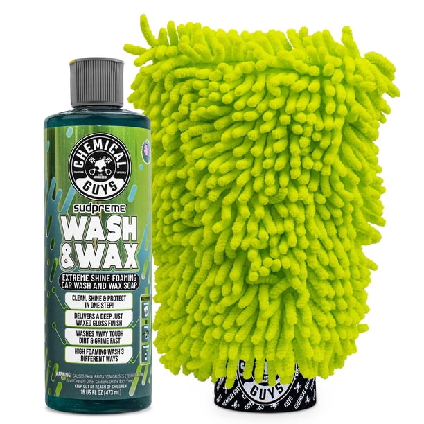 Jabón para lavado de autos Chemical Guys Supreme Wash & Wax 473 ml con guante