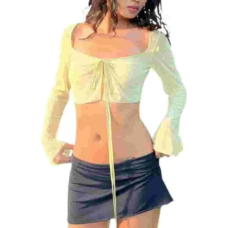 TFFR See Through Cardigan Top Green Long Sleeve Crop Top TFFR See Through Cardigan Top Green Long Sleeve Crop Top