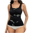thumbnail image 2 of BLTIBY Women's Shapewear Tank Top Shaping U Neck Camisole Tops Tummy Control Printed Vest Seamless Slimming Sleeveless Shaper Black M, 2 of 3