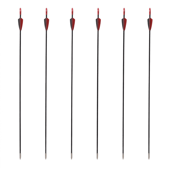 ROSEXIXI (6 Pack) 31.5" Fiberglass Archery Arrows, 6mm, for Adults Beginners Outdoor Target Shooting