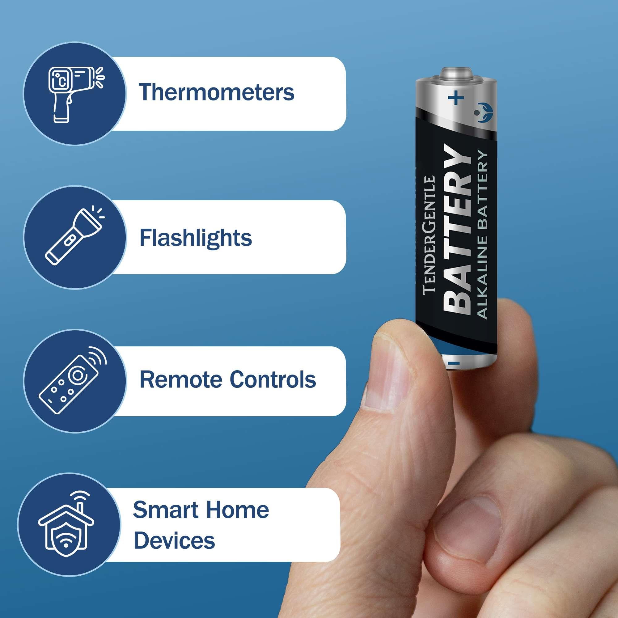 Tender Gentle AA Batteries 144 Pack - Alkaline Triple a Batteries, Long Lasting, 10 Year Shelf Life