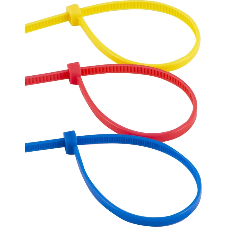 Hyper Tough 4in. Assorted Color Zip Ties 100 Pack, 18lb. Tensile