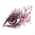 thumbnail image 3 of Ambesonne Butterfly Duvet Cover Sets, Woman Eyelashes, 2-Twin, Pale Pink Purple, 3 of 4