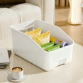 thumbnail image 5 of Storage Bins Organizer Baskets for Cabinet Kitchen Pantry Plastic Stackable Storage Boxes for Snacks Condiments Home Organization Multipurpose Storage Container White 13.8x9.1 Inches, 5 of 6