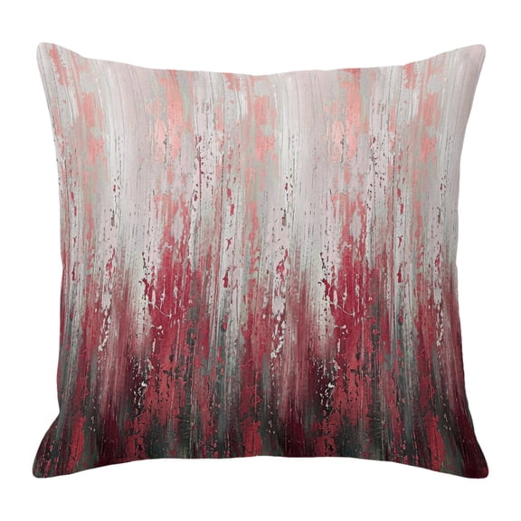 Throw Pillow Covers 24x24 Inch, Abstract Red Decorative Pillow Cases for Couch Sofa Bed, Modern Gradient Minimalist Mottled Art Cotton Linen Square Home Decor Pillowcases with Hidden Zipper