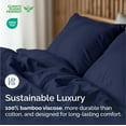 thumbnail image 4 of CGK Linens 3-Piece Luxury Bamboo Cooling Sheet Set - Twin Size 100% Bamboo Derived Rayon Premium Bed Sheets, Navy Blue, 4 of 6