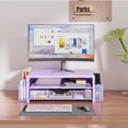 thumbnail image 2 of Sparklane - Desk Organizers and Accessories, 2-Tier Computer Monitor Stand Riser with Drawer and 2 Pen Holders, Laptop Stand, Office Desk Accessories for Office Supplies, Purple, 2 of 13