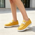 thumbnail image 4 of DLONGLI Women's Canvas Low Top Casual Sneakers, Lace Up Non Slip Flat Sole Classic Walking Shoes, 4 of 5