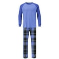 thumbnail image 4 of Mens Pjs Sets Color Block Pajamas Sets Plaid Fannel Pajama Bottoms Cotton Lounge Pants Trendy Soft Long Sleeve Pjs Tops Sleepwear, 4 of 7