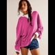 thumbnail image 4 of Sudadera Informal con Bloques de Color para Mujer, Larga, Cuello Redondo, Corte Holgado Rosa Roja L, 4 of 10