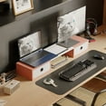 thumbnail image 4 of JAFUSI Dual Monitor Stand with Drawers for Desk, Monitor Stand Riser for 2 Monitors,Pink, 4 of 7