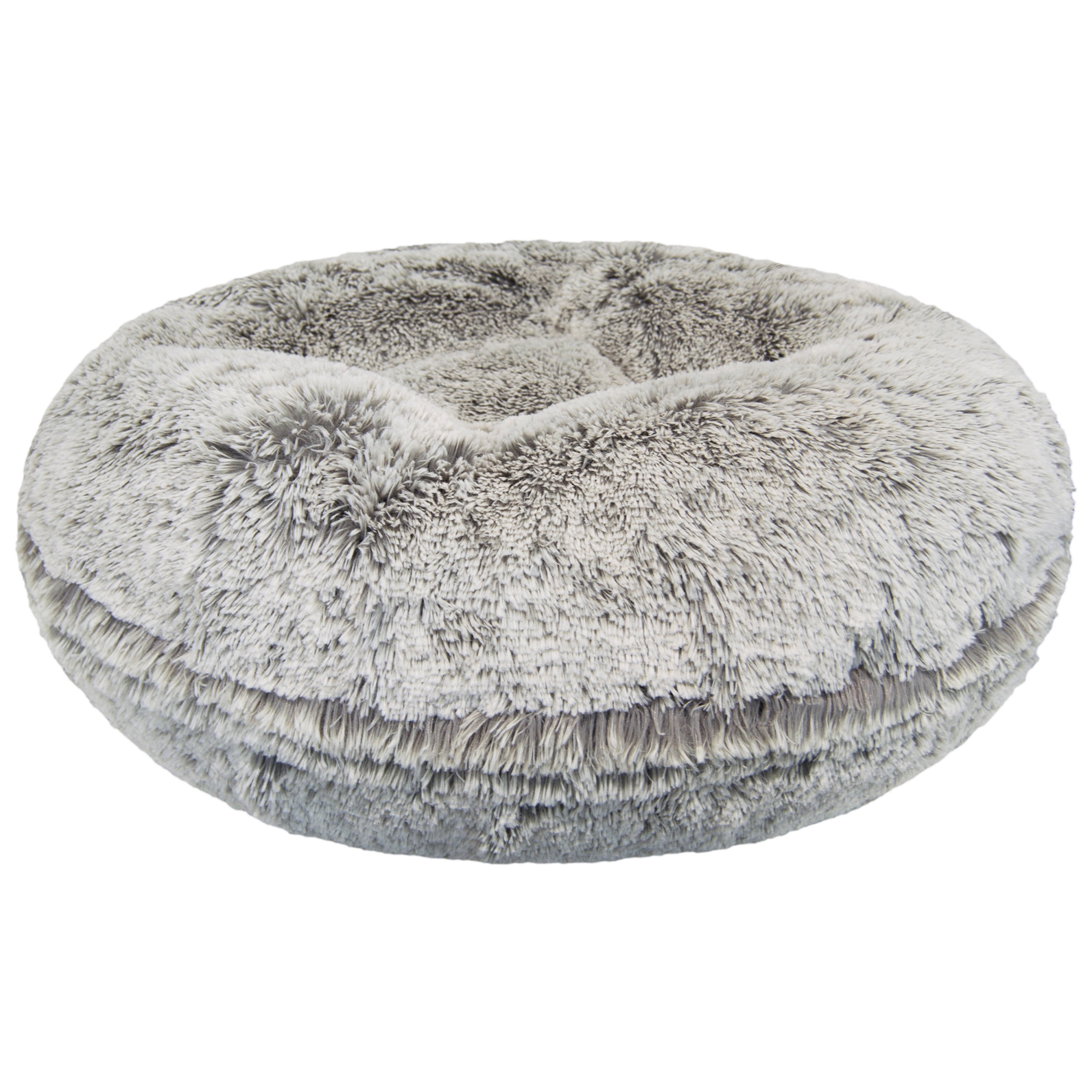 Bessie and Barnie Signature Frosted Snow Luxury Shag Extra Plush Faux Fur Bagel Pet/ Dog Bed