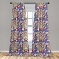 thumbnail image 5 of Ambesonne Boho Curtains, Colorful Oriental Motifs Art, Pair of 28"x63", Multicolor, 5 of 5