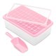 thumbnail image 1 of Bandeja para cubitos de hielo Biudunm con tapa y recipiente de almacenamiento, bandeja para 55 cubitos de hielo de fácil liberación con tapa antiderrames, recipiente y pala, color rosa, 1 of 7