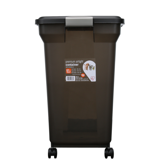 IRIS 67 Quart Airtight Pet Food Container, Black