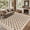 Camel, variant on Checkered Area Rug Non Slip TPR Backing Machine Washable Low Pile Soft Non Shedding Stain Resistant Neutral Geometric Carpet for Living Room Bedroom Dining Office