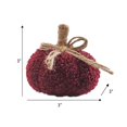 thumbnail image 2 of Way To Celebrate Sherpa Pumpkin Decoration, Diameter 7 inch, Burgundy colour, 2 of 4