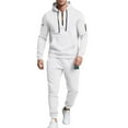 thumbnail image 5 of Xzbqbs Men's Tracksuit Set 2 Piece Tactical Sets Quarter Zip Hoodies Pullover and Slim Cuffed Joggers Athletic Workwear Running Sets, 5 of 9