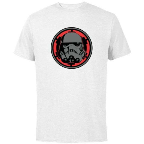 Star Wars Dark Side Stormtrooper Helmet and Empire Symbol - Short Sleeve Cotton T-Shirt for Adults - Customized-White