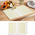 thumbnail image 6 of Cream White Stripe Placemats Set of 12 Modern Rustic Vertical Striped Place Mats Indoor Wipeable Table Mats Washable Cloth Dining Table Placemats for Kitchen Holiday Party Home Decor 13x19 Inch, 6 of 9