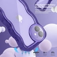 thumbnail image 3 of Compatible with iPhone 12 Case, Cute Curly Wave Frame Shape with Plating Edge, Camera Lens Cover & Soft TPU Silicone Heavy Duty Shockproof Protection Clear Phone case for iPhone 12, Purple, 3 of 15