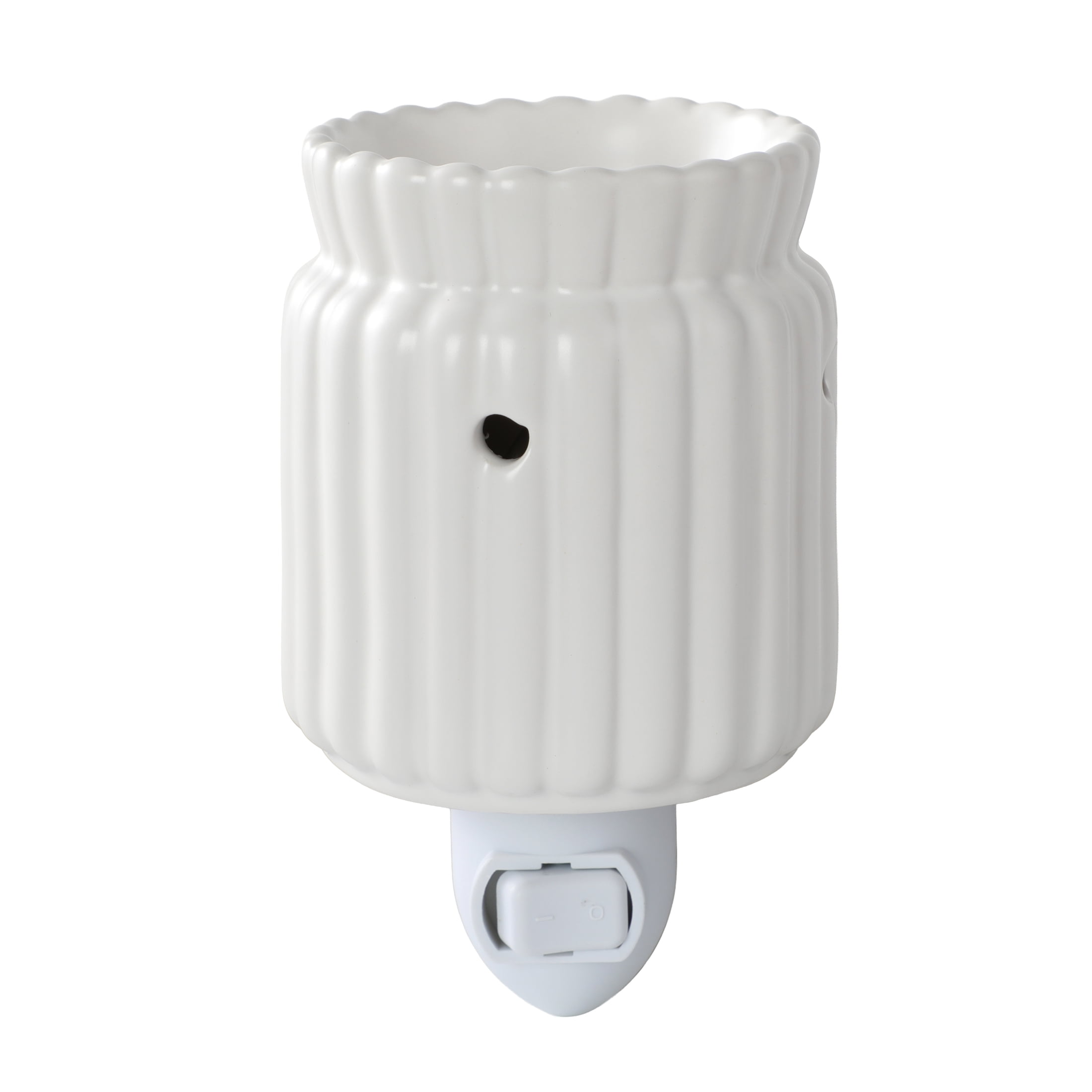 Mainstays Ribbed Ceramic Wax Melt Plug-in Warmer, Artic White