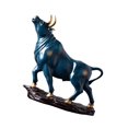 thumbnail image 4 of kowaku Bull Sculpture Bull Statue Abstract Collection Bull Figurine Desktop Ornament for Hotel Dining Room Entrance Desktop Bookcase Blue, 4 of 9