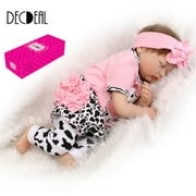 22inch 55cm Silicone Toddler Baby Doll Girl Sleeping Doll Boneca With Clothes Lifelike Cute Gifts Toy Pink Cow
