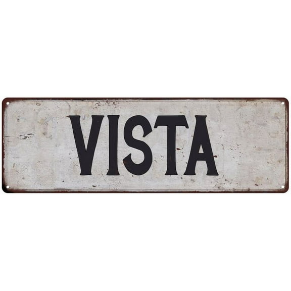VISTA Vintage Look Rustic Metal City State Sign 6 x 18 High Gloss Metal 206180041028