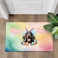 thumbnail image 4 of Happy Easter Bloodhound with Bunny Ear Headband and Flowers Doormat Dog Lover Indoor Outdoor Welcome Mat - 13001, 4 of 5