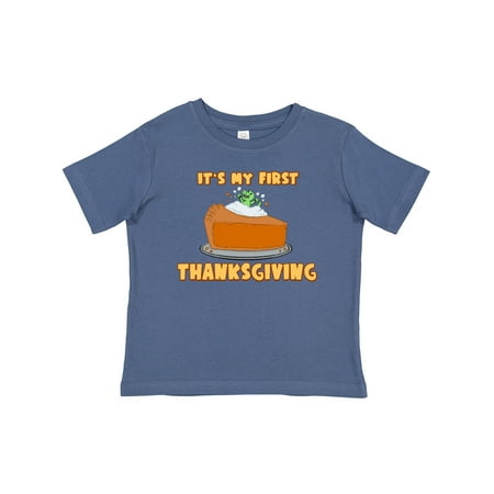 

Inktastic It s My 1st Thanksgiving Dinosaur in Pumpkin Pie Gift Baby Boy or Baby Girl T-Shirt