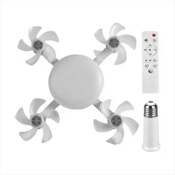 Ventilador de Techo con Control Remoto y Función de Atenuación, 60 W, con Forma de Dron para Sala de Estar.