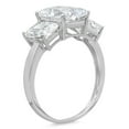 thumbnail image 2 of 4 ct Emerald Cut Genuine Cultured Diamond VS1-VS2 I-J 18K White Gold Three-Stone Promise Wedding Statement Engagement Designer Ring size 11, 2 of 6