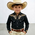 thumbnail image 2 of RMGVDSD Boys Western Cowboy Shirt With Print Long Sleeve Button Down Shirts For Kids Retro Casual Regular Fit Shirts Tops 4-5 Years, 2 of 4