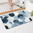 thumbnail image 4 of Blue White Gold Hexagon Marble Pattern Bathroom Rugs Mat,Non Slip Microfiber Bathroom Rug,Rubber Backing,Soft Bathroom Mats for Bathroom Floor,Tub and Shower,17x27in(43x68cm), 4 of 5