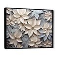 thumbnail image 2 of Designart "Whimsical Blooms Of Beige And Blue Paper Poinsettias I" Poinsettias Floater Framed Wall Art Living Room, 2 of 5