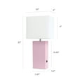 thumbnail image 3 of Elegant Designs 21" Leather Wrapped Table Lamp, w/ USB Port, Blush Pink, w/ LED Bulb Included, 3 of 8