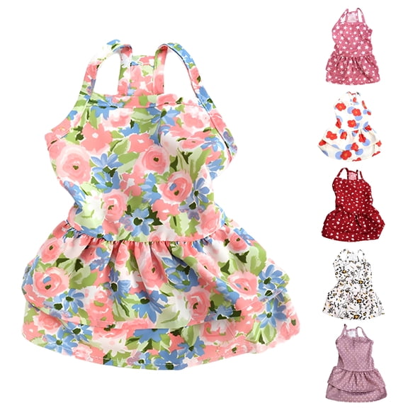 GASTROPOD Pet Dog Dress Cartoon Pattern Summer Princess Cosplay Costume for Small Medium Large Dog Puppy Dog Princess Costume