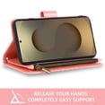 thumbnail image 4 of Asuwish Compatible with Samsung Galaxy S25 Ultra Wallet Phone Case and Tempered Glass Screen Protector Flower Faux Leather Flip Credit Card Holder Stand Zipper Cell Cover for S25ultra Women Pink, 4 of 8