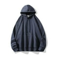thumbnail image 2 of PuLe Hoodies for Men Men's Casual Pullover Hoodie Suede Solid Color Men's Long Sleeved Hooded Hoodie, 2 of 7