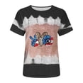 thumbnail image 4 of Lenago Crop Tops d'Été Grande Taille pour Femmes Mode Jour de l'Indépendance Femmes Décontracté Col Rond Manches Courtes Imprimé Hauts Blouse Tenues du 4 Juillet pour Femmes, 4 of 5