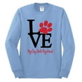thumbnail image 2 of Wild Bobby, Love My Dog Stole My Heart Red Pawprints Pop Culture Mens Long Sleeve Shirt, Light Blue, 2XL, 2 of 3