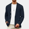thumbnail image 2 of Rohuuque Mens Sport Coats and Blazers Notch Collar Button Cotton Tops Solid-color Fashionable Casual Pocket Suit Jacket Blazer Navy, 2 of 7