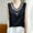 Black, variant on Guzom Fashion Womens Casual Solid Loose Sleeveless V - Neck Lace - Embellished Tank Top,Black,Size L