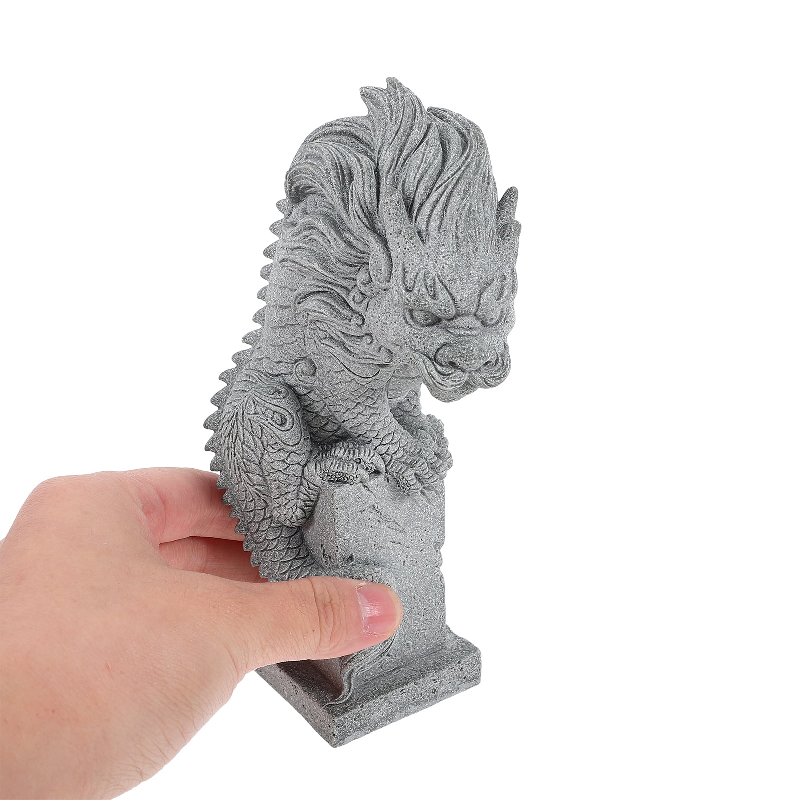 unbranded  Dragon Fish Tank Decorations Figurines Garden Sculpture Grey