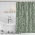 thumbnail image 3 of Dark Green Botanical Shower Curtain, Waterproof Shower Curtains for Bathroom, Pastoral Elegant Spring Floral Washable Fabric Bathtub Curtain Set Bath Decor with 12 Hooks 48"x72", 3 of 8