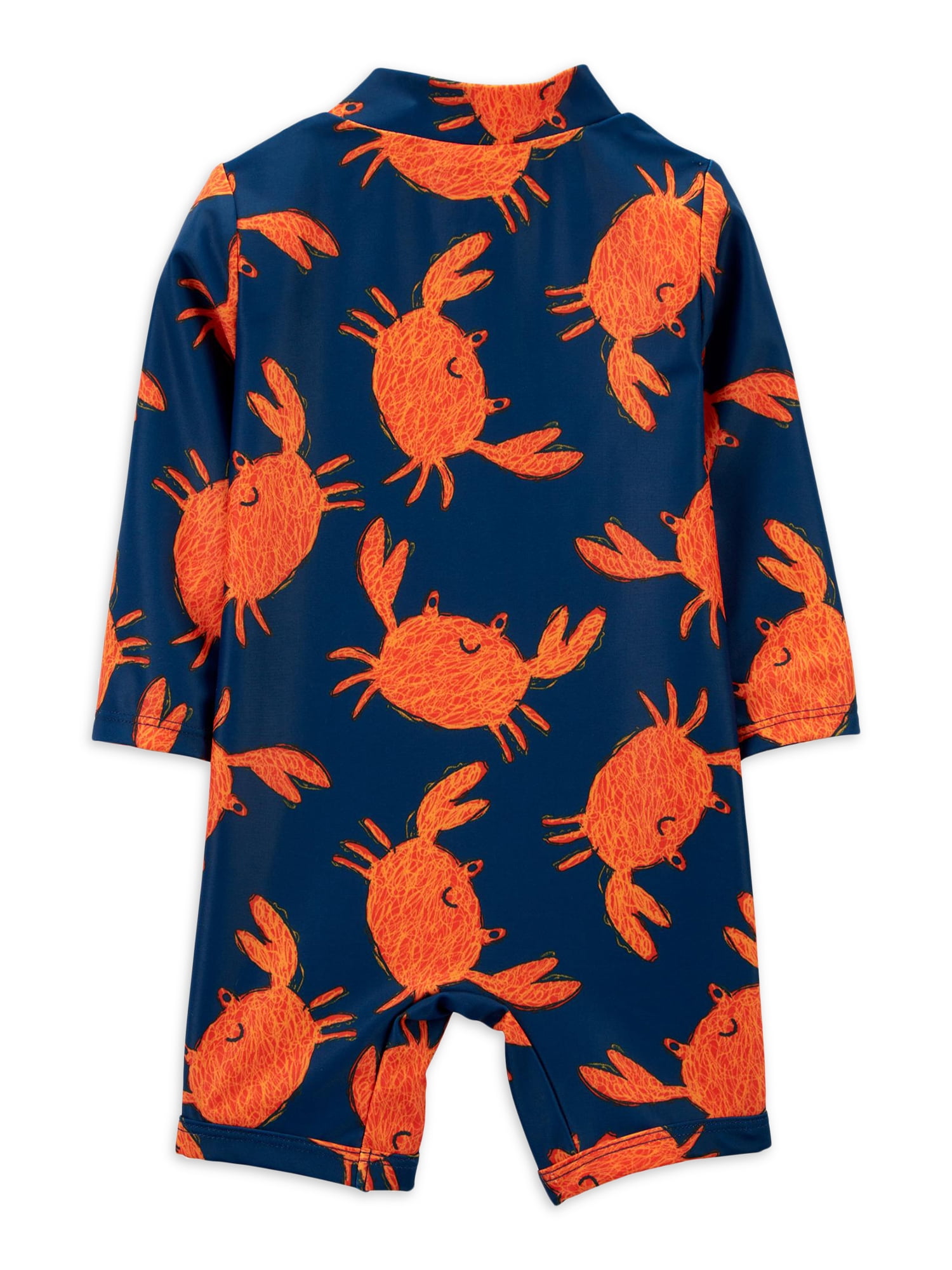 Carter's Child of Mine Rash Guard Short Sleeve Crab Print Baby,One-Piece Swimsuit (Girl's) 0/3-18M