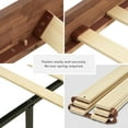 thumbnail image 4 of Mopio Ted Full Bed Frame with Headboard, Full Size Bed Frame, Mid Century Modern Acacia Solid Wood Platform Bed Frame, Wooden Bed Slats, No Box Spring Needed, Single Metal Bar Support, Walnut, 4 of 9