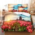 thumbnail image 3 of Textile 3PCS Double Single Twin King Tulip Duvet Linen Set bed Sunflower Rose Case Pillow Cover Quilt Flower HD 3D, 3 of 7
