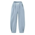 thumbnail image 3 of Lenago Men's Summer Fashi Drawstring Elastic Solid Color Loose Casual Trousers under 10, 3 of 5